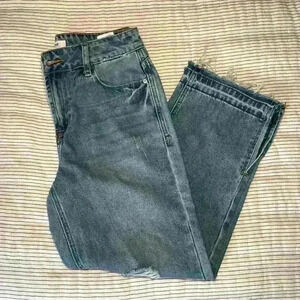 Kenzie High Rise Distressed Wide Leg Cropped Jeans